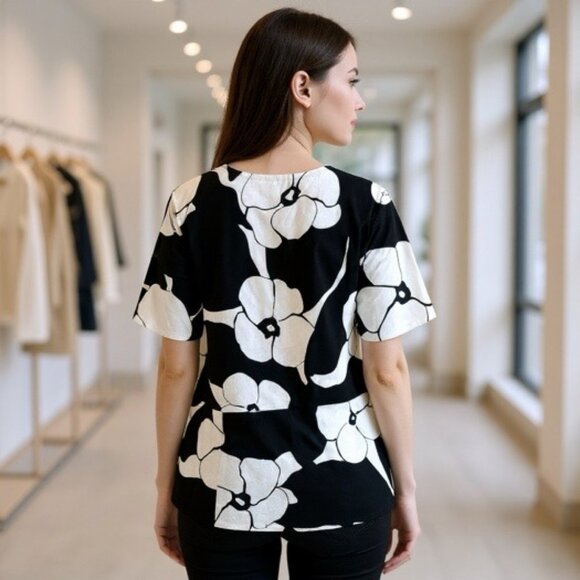 Handmade Cotton Boho Tunic | Womens Chic Floral Loose Top | One Size - Picture 8 of 13